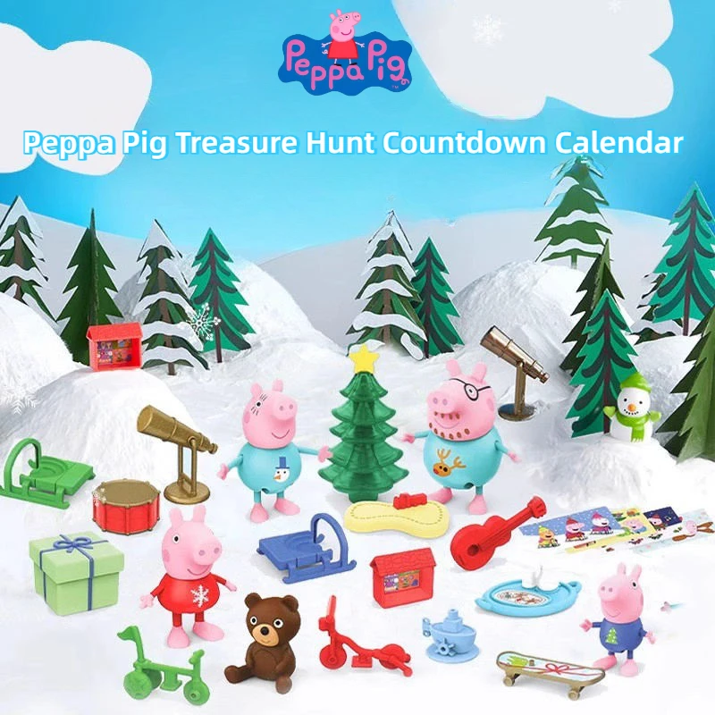 Hasbro Peppa Pig Action Figure Calendar Treasure Hunt Children's Toy Birthday Gift Christmas  Genuine Original Set