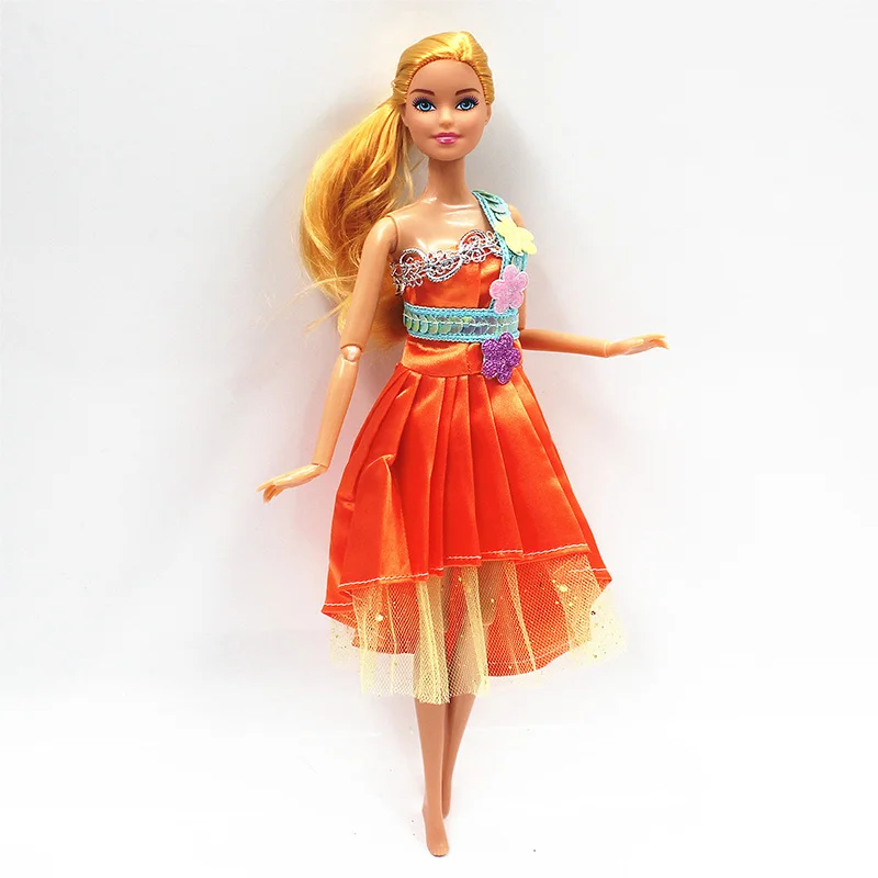 30cm Joints Doll with Clothes Toys 11 Joints Baby Doll Accessories Sequins Skirt Dress Up Toys for Children
