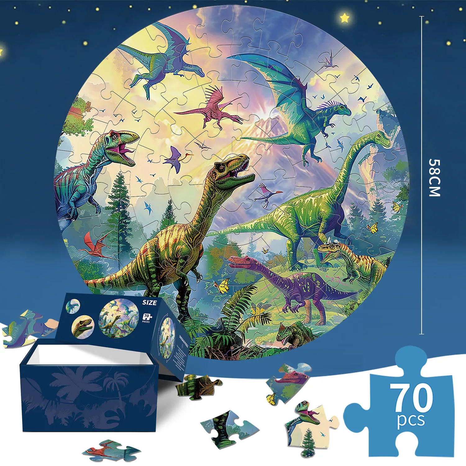 70 Pieces Dinosaur World Jigsaw Puzzles for Adults Home Decor Games Family Fun Floor Puzzles Educational Toys for Kids