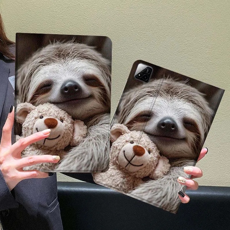 

Cartoon Sloth Holding Coffee Tablet Case For Xiaomi Redmi Mi Pad 5 6 6s 7 SE Pro Max Ultra 12.4 12.5 14 inch