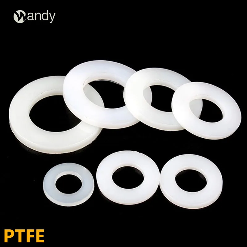 10Pcs White PTFE Flat Washer Gasket Spacer Sealing O Ring For Pressure Gage 2mm Thickness Inner Diameter 6 8 10 16 20 30 35 45mm