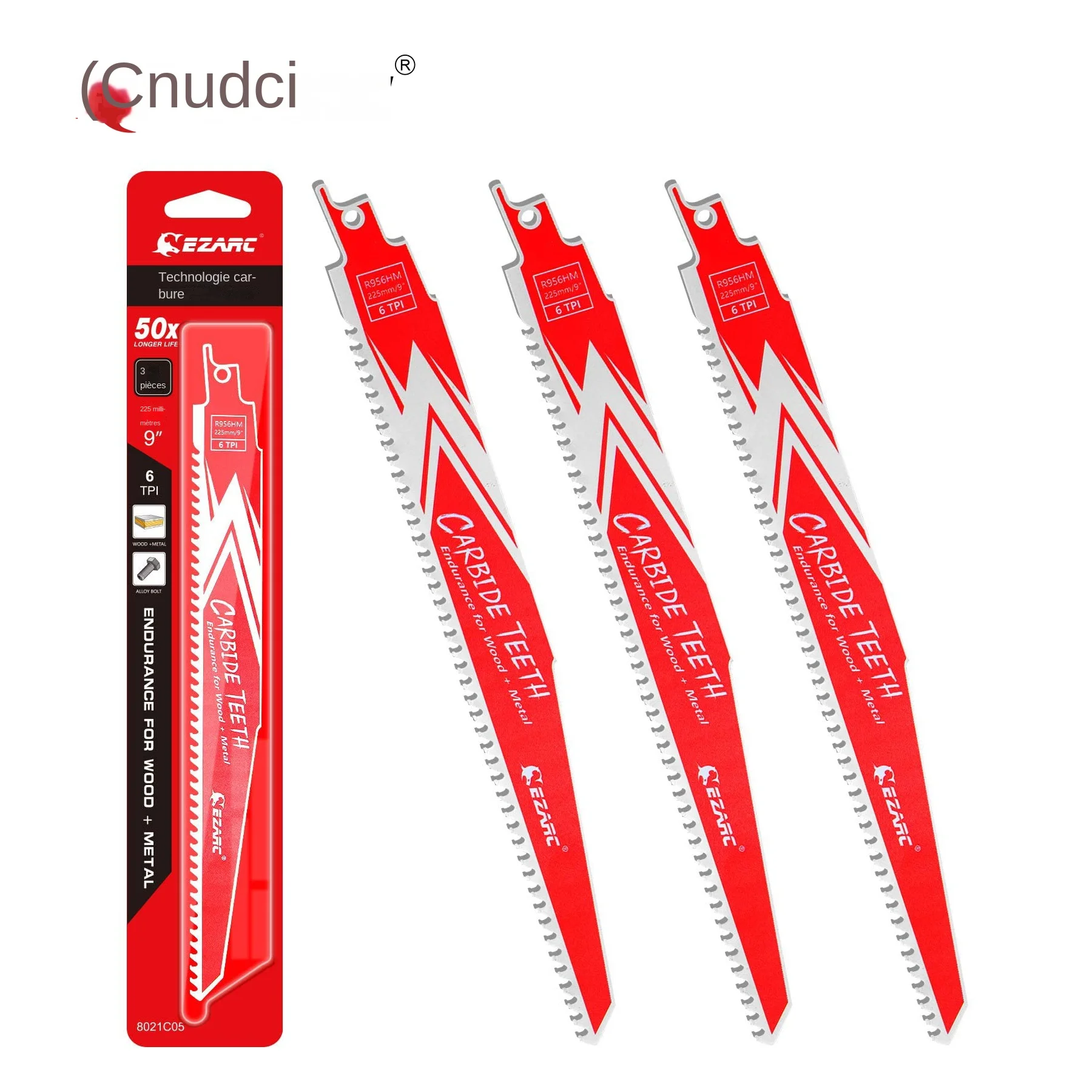 EZARC 3 pièces lame de scie alternative en carbure d'endurance pour la démolition du bois dur et du métal R656HM et R956HM 150mm(6 '') 225mm(9'') 6TPI