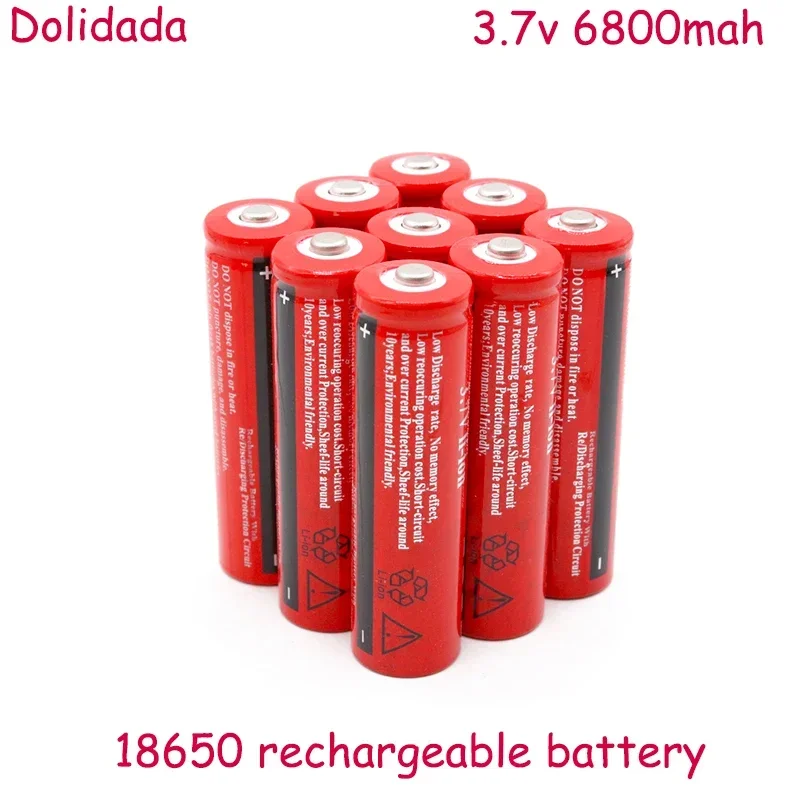 2024 New 18650 Battery 3.7v 6800mah Rechargeable Lithium-ion Battery for Headlamp Flashlight Lithium Game Console Toys Battery