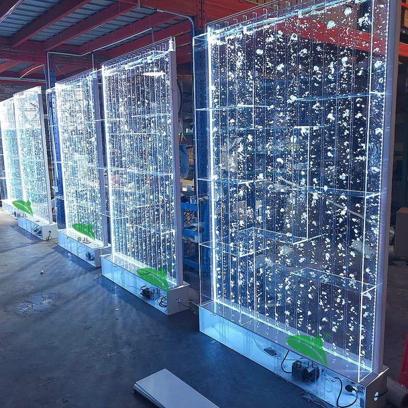 custom.Factory Modern Home Bar Restaurant Furniture Glow LED Acrylic Bubble Wall Panel Bar Display Wine Cabinet view 2