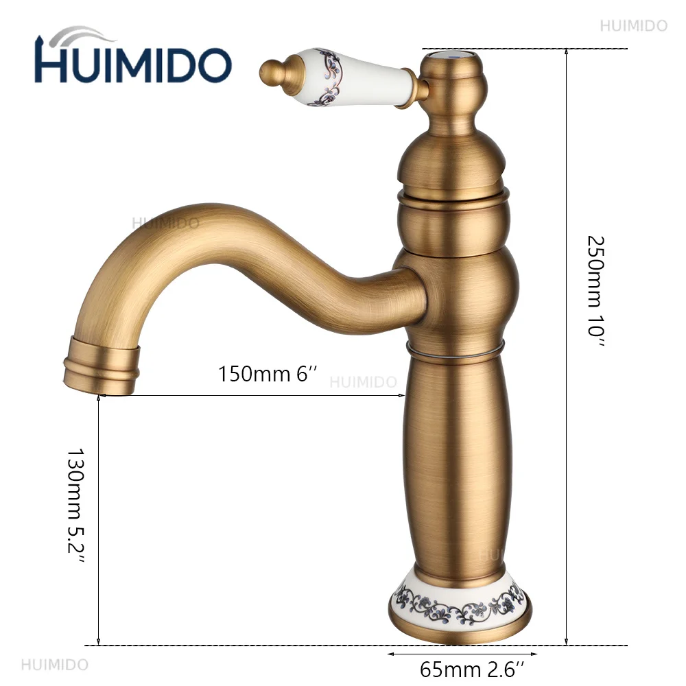 Torayvino Classic Antique Brass Faucet Deck Mounted Single Handle & Hole Hot Cold Torneiras 360 Swivel Sink Mixer Water Tap