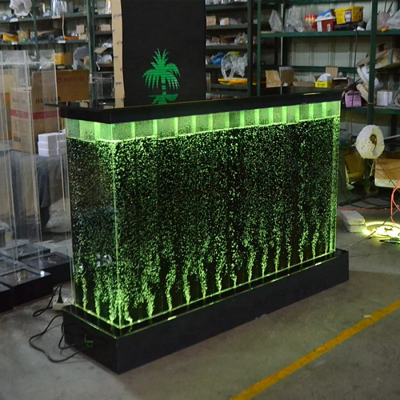 custom.Led water bubble bar table /  counter with shelf nightclub furniture for sale