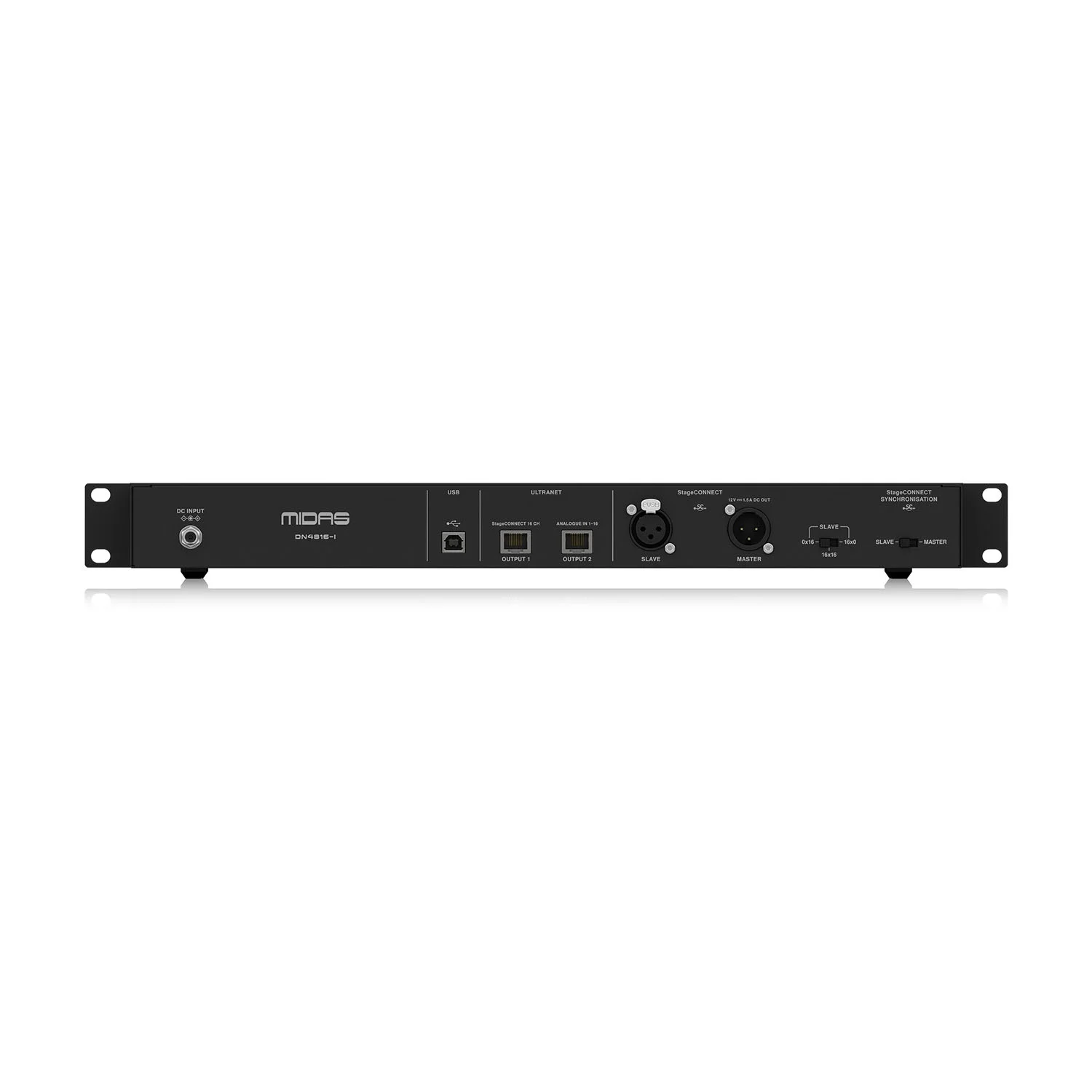 DN4816-I StageConnect Interface com 16 entradas analógicas e conectividade ultranet Stagebox para uso em caixa da série Turbosound IQ