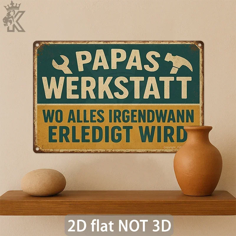 Vintage German Workshop Wall Sign Suitable for Man Cave & Office 