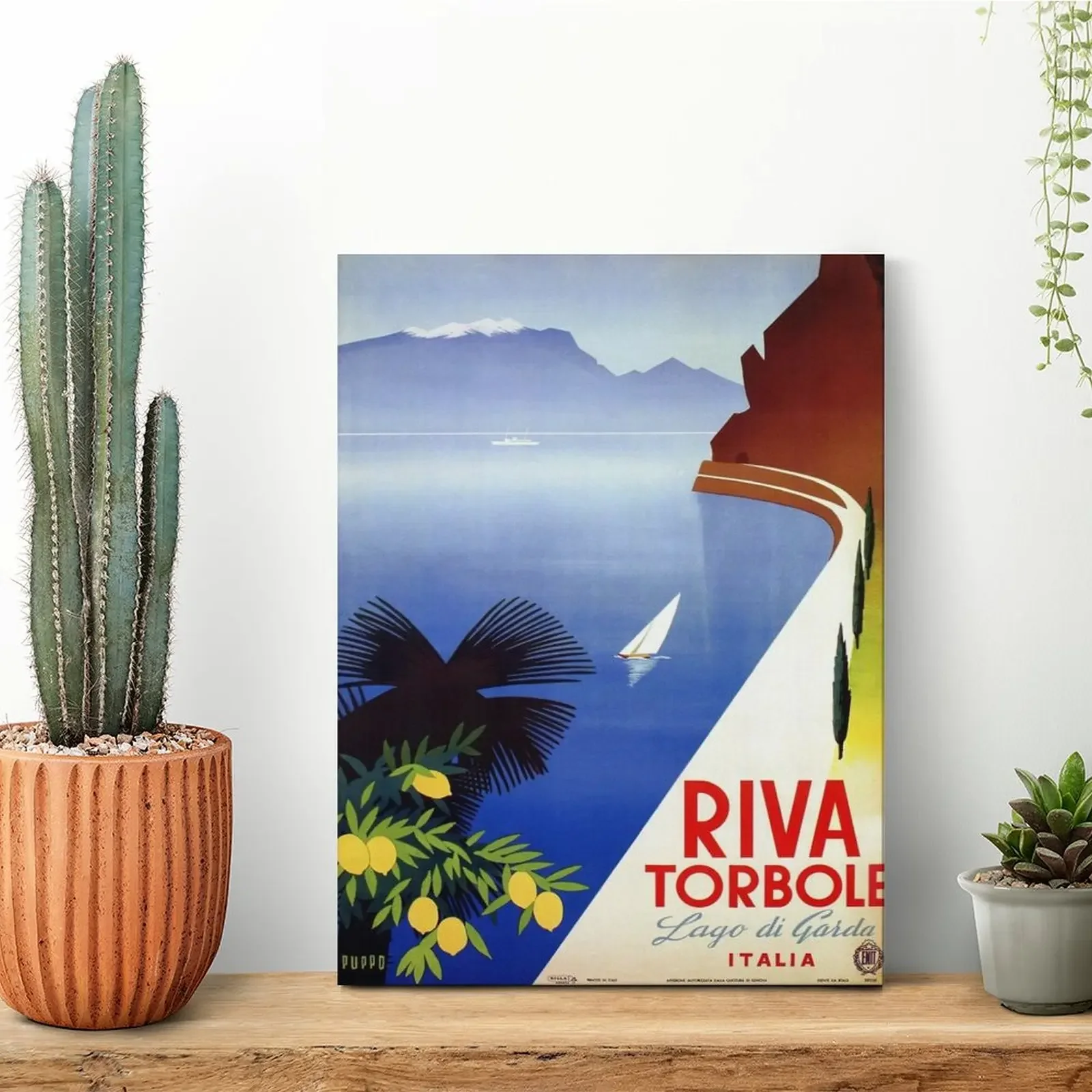 

Travel Italy 1920s Lake Garda Riva Torbole Gardesana Advert Canvas Painting Poster Create Framed Wall Paintings