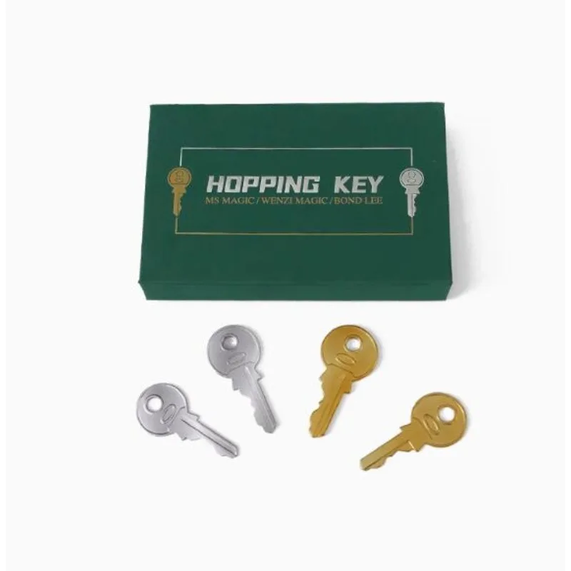 

Hopping Key by Bond Lee Close-up Magic Tricks Golden and Silver Key Vanish Appearing Color Change Transpositions Illusions Props