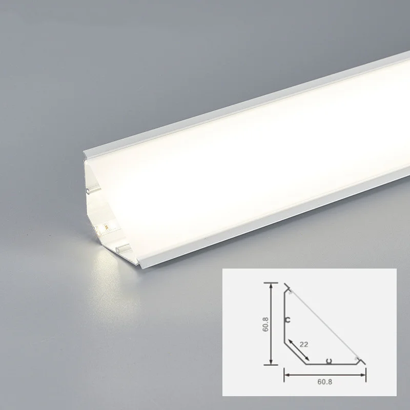 Plafond Led Aluminium Profiel Oppervlak Gemonteerde Muur Top Hoek Decoratie Indoor Sfeer Verlichting Lineaire Harde Balk Lichtlampen