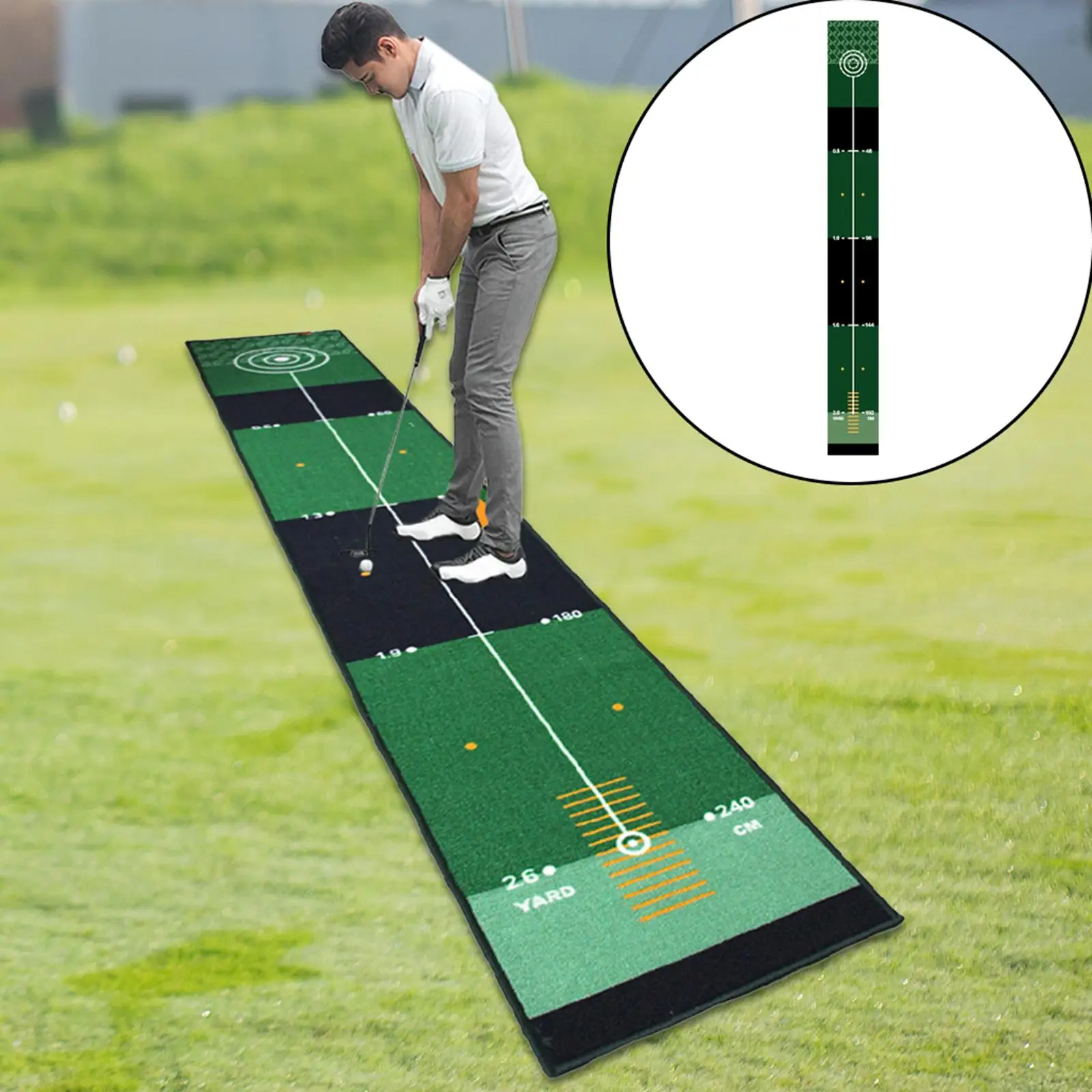 Portable Golf Putting Mat para homens, Golf Practice Mat, Melhorando as habilidades de colocação para jardim, quintal interior e exterior,