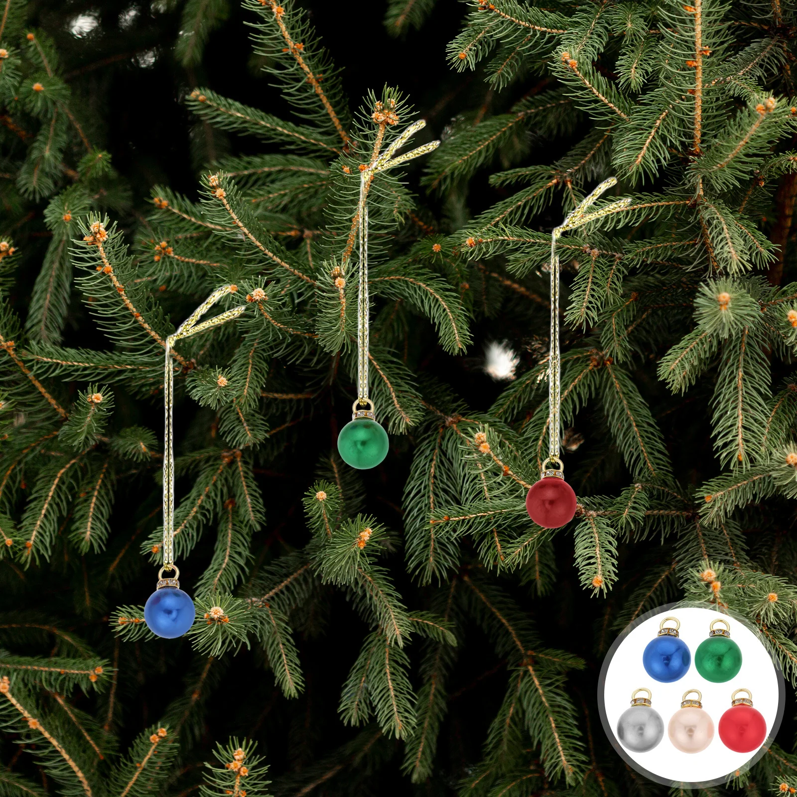 

250pcs Miniature Balls 16Mm Multicolour Imitation Pearl Pendants Shatterproof Christmas Hanging Ball For Holiday Party Diy Craft