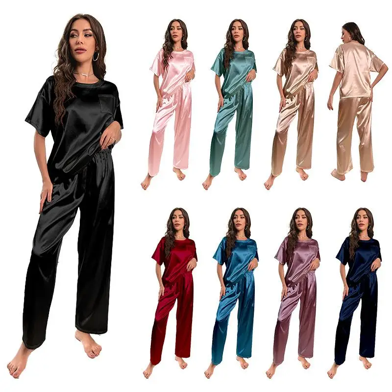 

Ice Silk Women's Short Sleepwear Pants Home Suit Comfortable Thin Material Men's Robe Bathrobe Autumn Season Lightweight