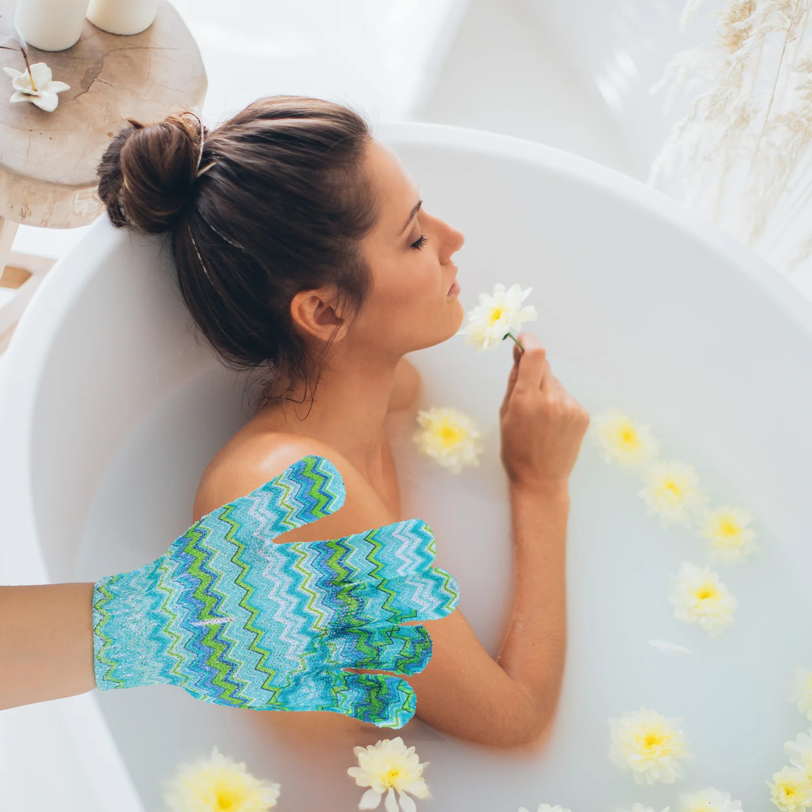 

10Pcs Bath Massage Glove Double Sided Flexible Non Shrink Neck Back Leg Arm Whole Body Deep Clean Simple Application