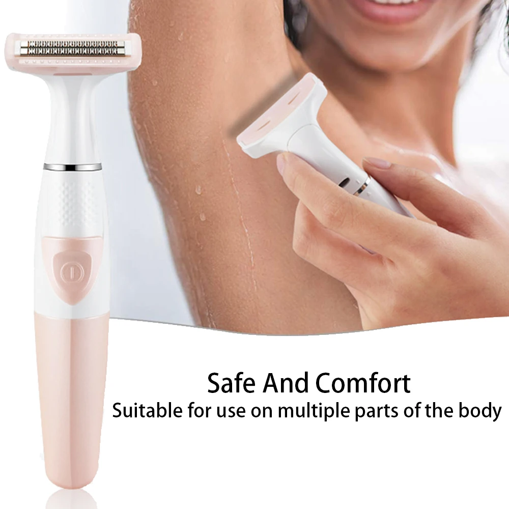 Barbeador elétrico feminino trimmer kit precisão facial à prova dwet água molhado/seco depilatório dispositivo para facial corpo bikini depilação máquina