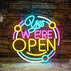 Yes We are Open Neon Sign Led Open Neon Light for Wall Decor USB Powered For Store Restaurant Bar Party Decor Open Signs