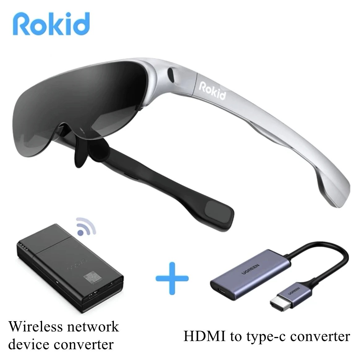 Rokid Air AR Glasses Portable AR Glasses with 120'' Virtual Screen & Voice Control AI Compatible with All Devices