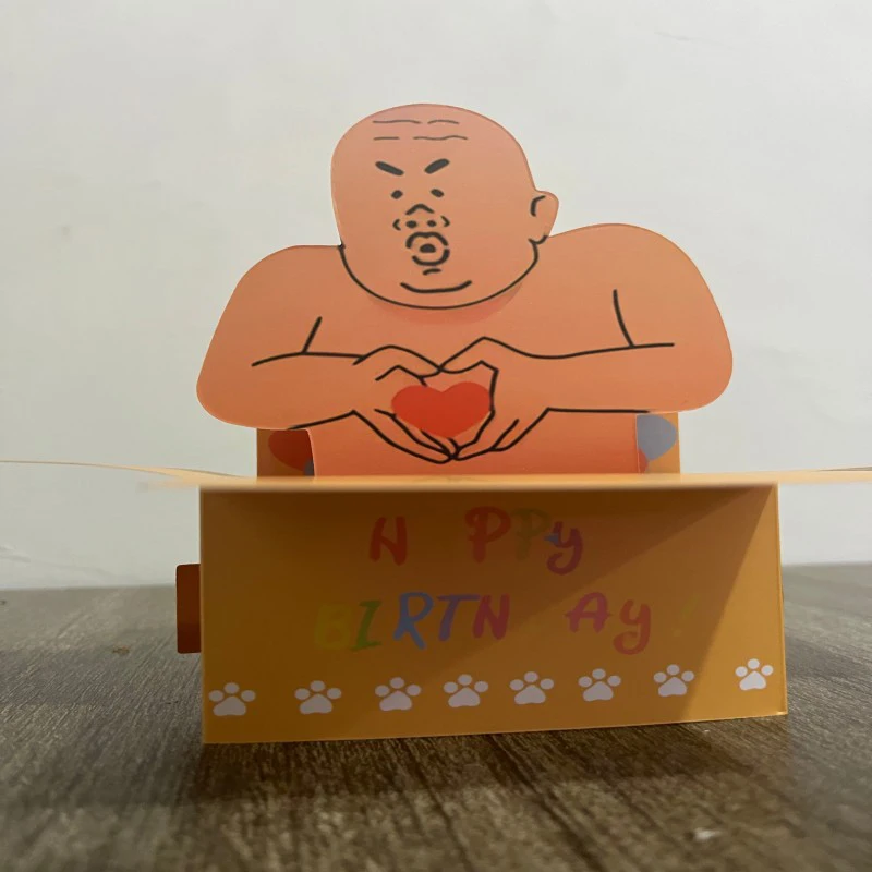 1 قطعة ثلاثية الأبعاد تصميم شخصية بطاقة المعايدة مضحك عيد ميلاد سعيد ورقة بطاقة دعوة حفلة هدية لأصدقاء العائلة والمعاملين #5