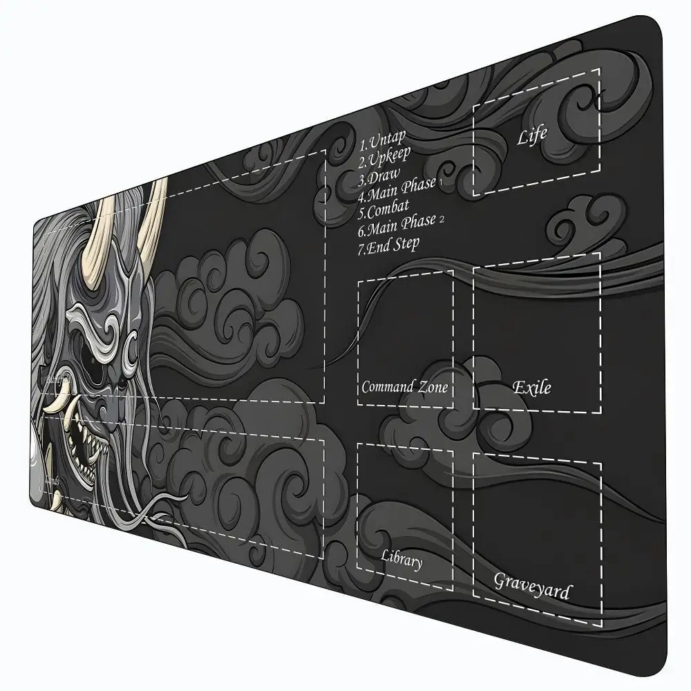 

Magic Card Gaming Mat with zone Japanese ghost warrior theme mtg playmat desk mat Commander Playmat suitable for Game gathering