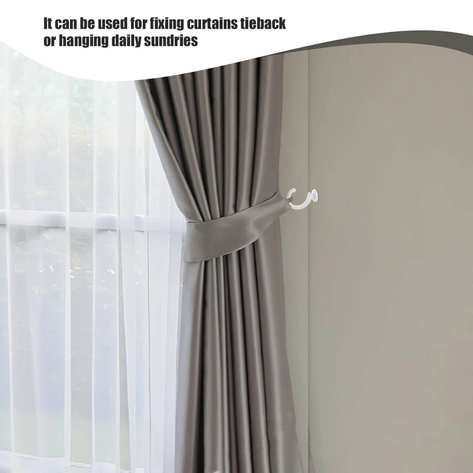 1 Set Zinc Alloy Wall Hooks Solid Color Multi-Purpose Curtain Tieback For Towels Bags Keys Indoor Decoration Drapery Holdbacks