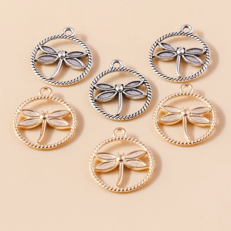 Leslie 20 Stück 19 x 22 mm Legierung hohle Libelle Charms Tier Anhänger für Armband Halskette DIY Schmuckherstellung Zubehör – Detail 4