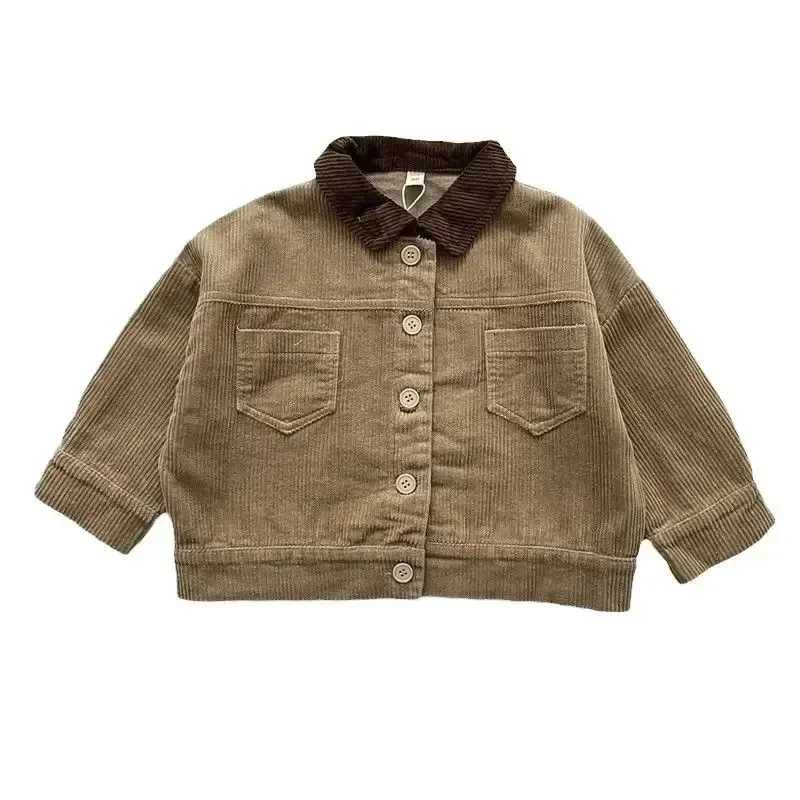 DGUKYM New Autumn&Winter Simple retro style Japanese&Korean Childrens Coat Shirt Girls&Boys Baby Loose Jacket Outerwear