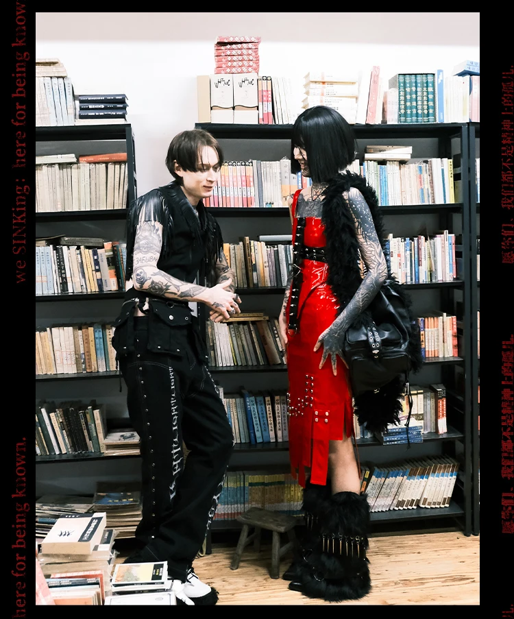 Lautaro Cool Red and Black Patchwork Patent Leather Y2K Tank Tops 2000s Women Luxury Designer Gothic Woman Clothing Streetwear