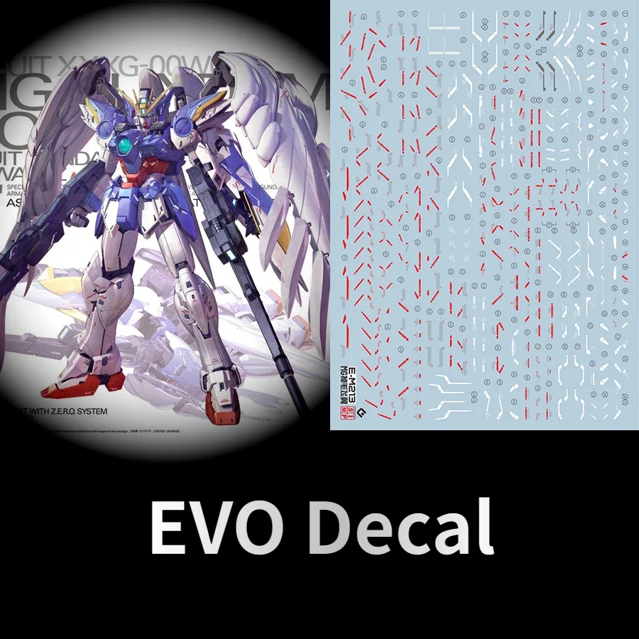 EVO E-M213 Fluorescent Water Slide Decals For MG Wing Zero EW KA 2.0 Transformable Zero System Model DIY Accessories