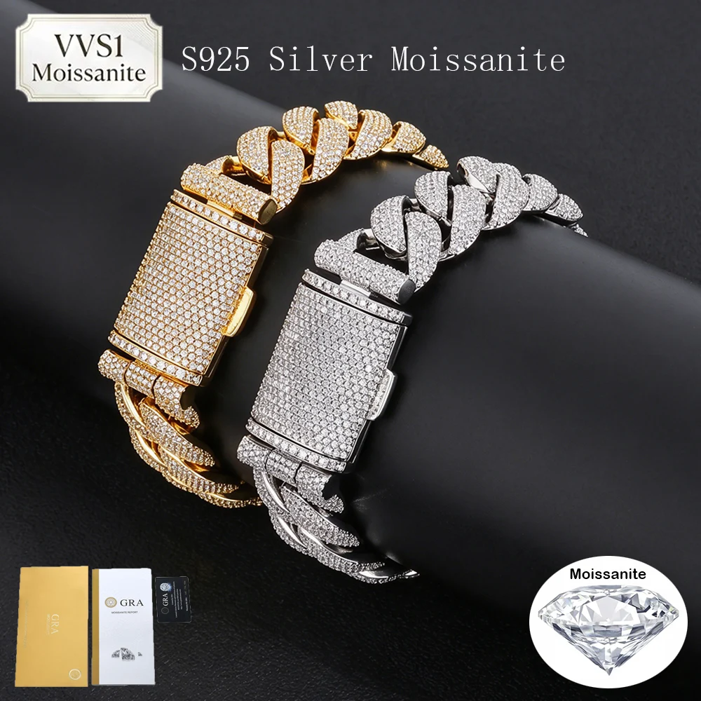 S925 실버 22mm 두께의 아이스드 아웃 쿠반 링크 - Moissanite Cuban Link Chain Iced Out 리뷰 및 가격