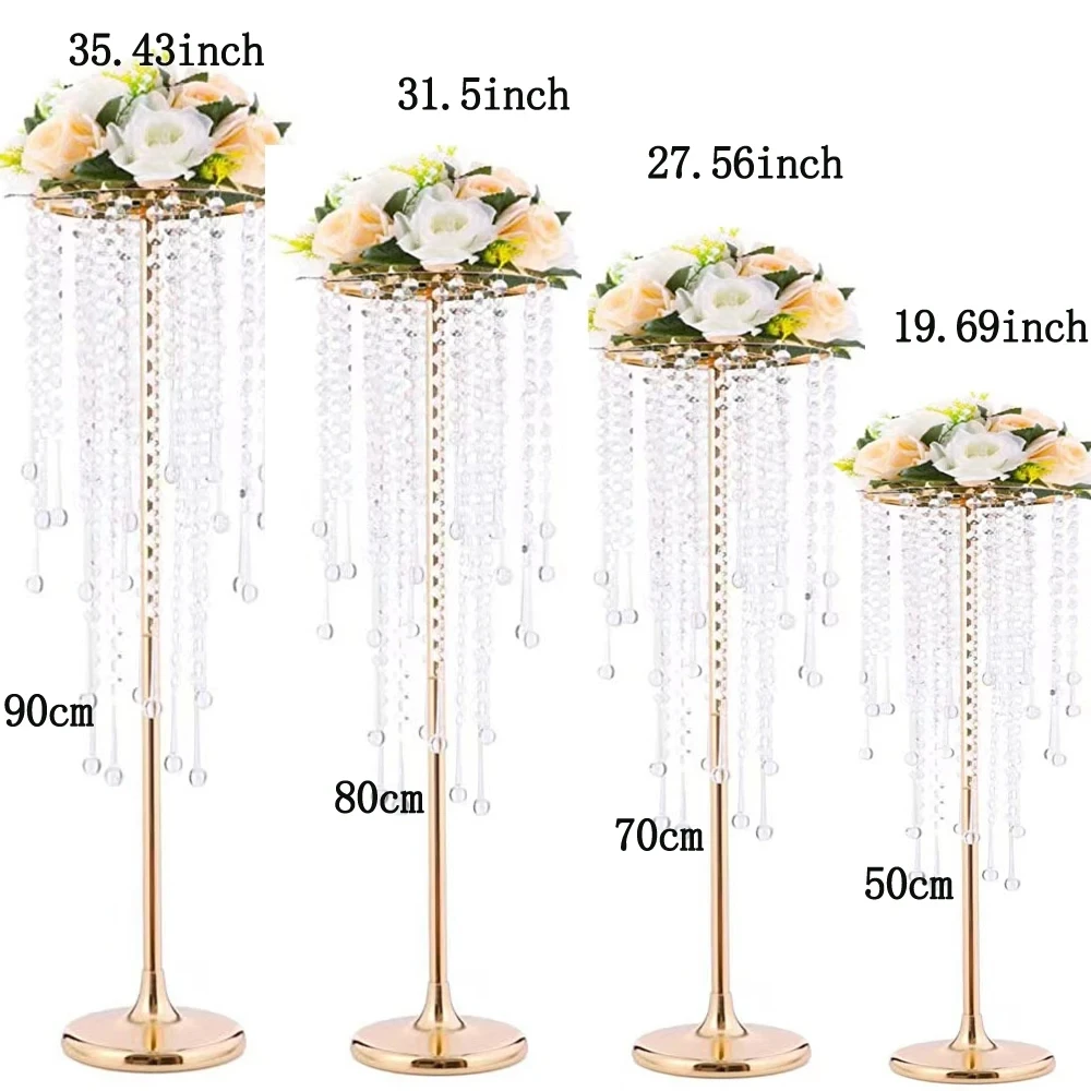 

Luxurious Crystal Flower Stand, Centerpieces, Candle Holder for Wedding Party, Dinner, Restaurant, Home Decoration Supplies,