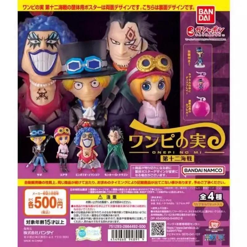 Figura de Anime de One Piece Original de Japón, Luffy, Gashapon, Kawaii, Devil Fruit Sabo, Mini estatuilla, cápsula de Gachapon, juguetes para regalo