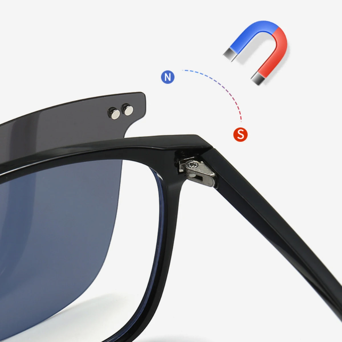 نظارات شمسية رجالية جديدة TR90 3 في 1 بمشبك مغناطيسي للقيادة ليلاً ونهارًا