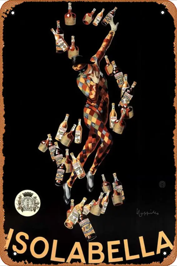 Ретро жестяные знаки Leonetto Cappiello Isolabella итальянский ликер спиртовой спирт винтажная рекламная печать крутой Настенный декор Художественная печать