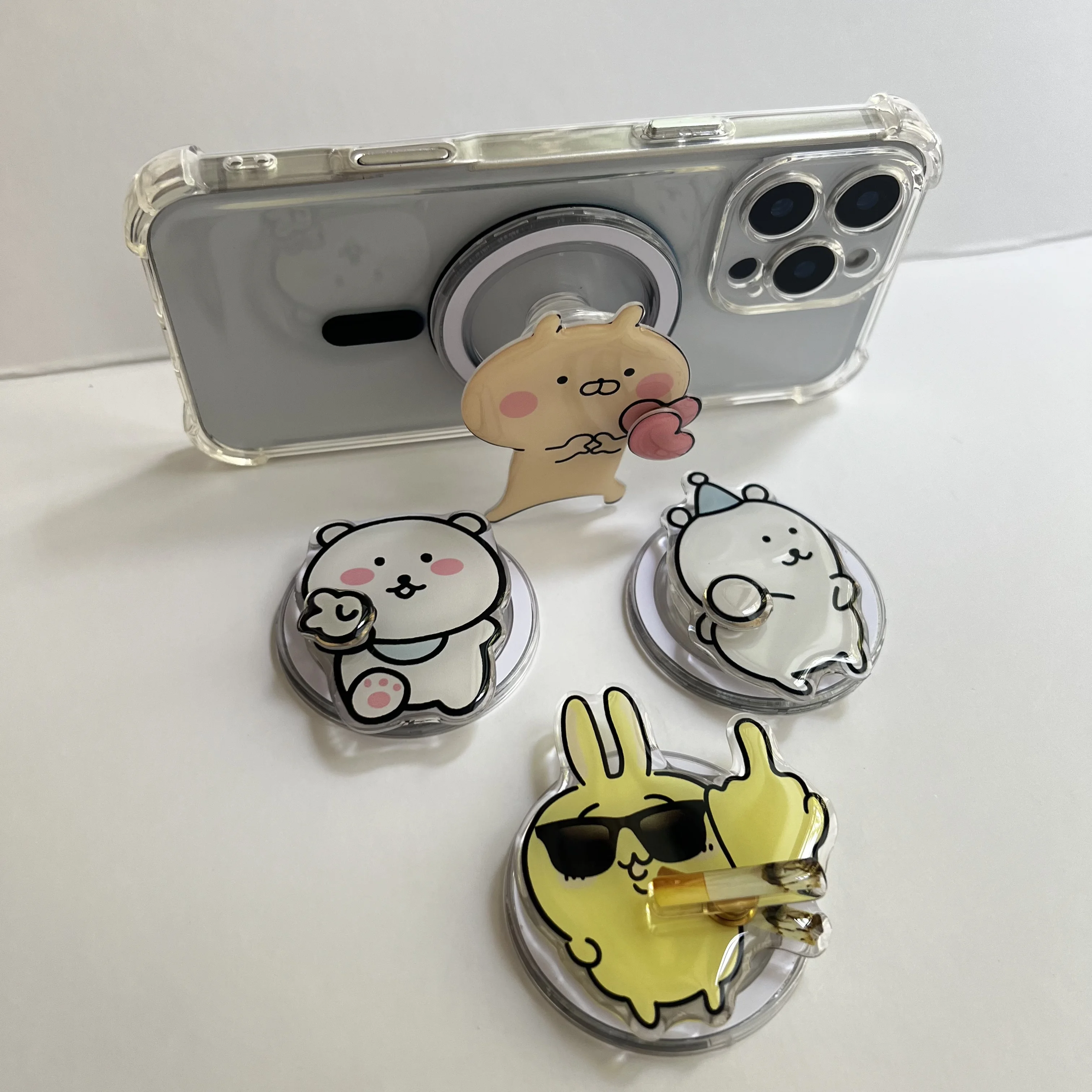 

Cute 360 Degree Rotation Cool And Stylish Emoji Pack For Magsafe Phone Holder Foldable For Iphone Samsung Phone Case Girl Gift