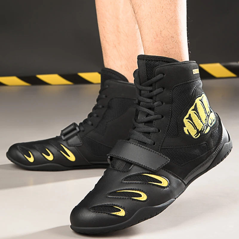 Chaussures de boxe professionnelles unisexes, chaussures de lutte respirantes et confortables, chaussures de sport de saut, chaussures