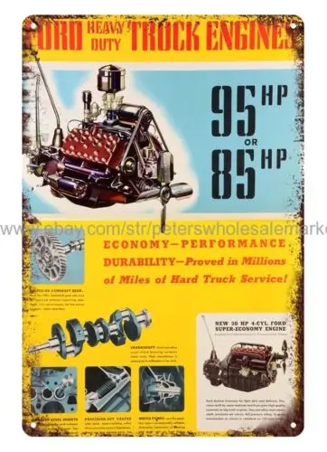 wall posters living room  HEAVY DUTY TRUCK ENGINES metal tin sign tin sign
