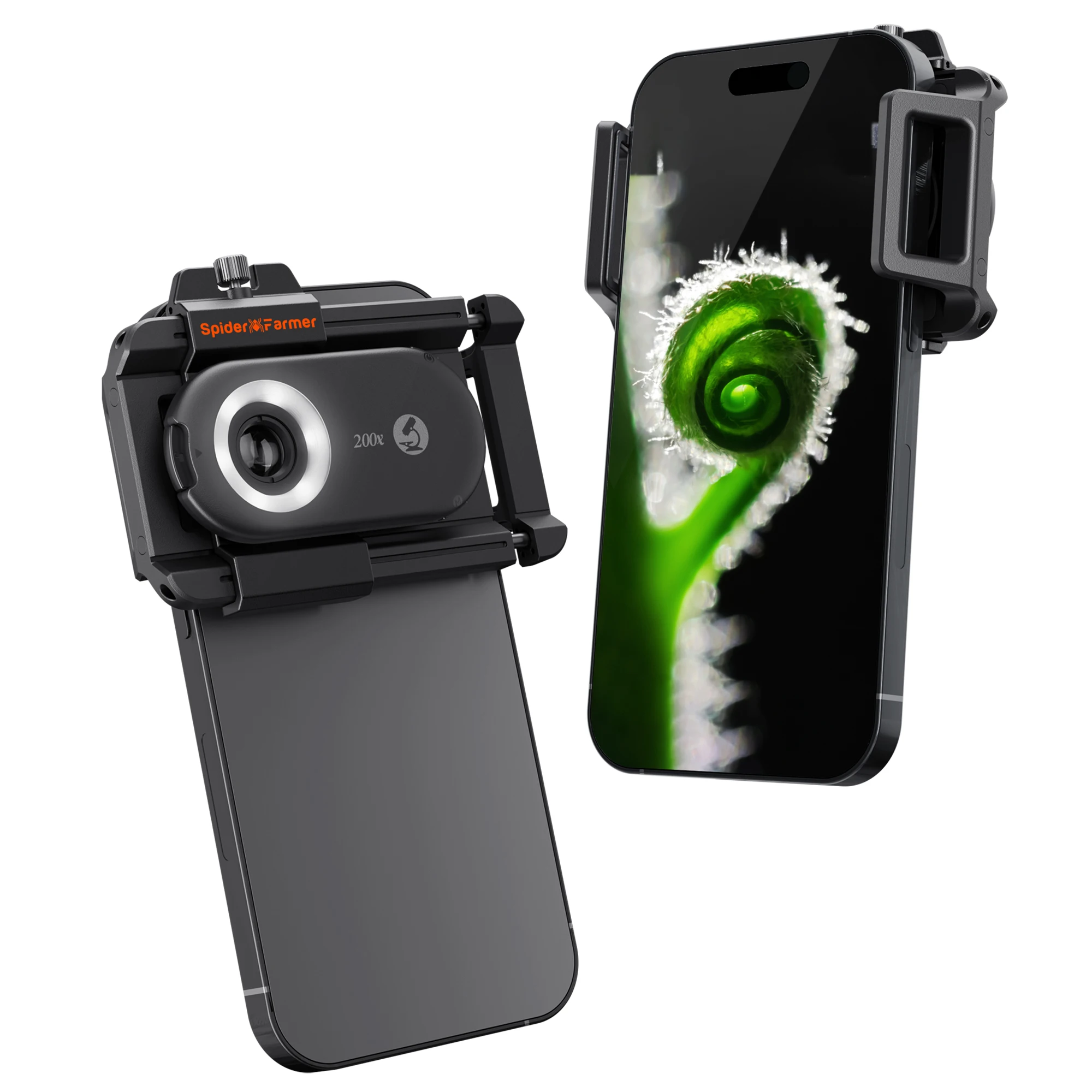 

Spider Farmer Magnifier 200X Trichome Microscope – SmartPhone Lens with LED & UV Lights, Nano Zoom, CPL, Clip-On for Phones