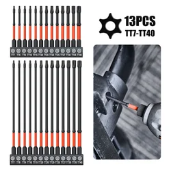 13pcs Impact Hex Head Allen Wrench Drill Bit Set ，H1.5-H8 Hex-Shank S2 Steel Hex Screwdriver Bits Metric Magnetic