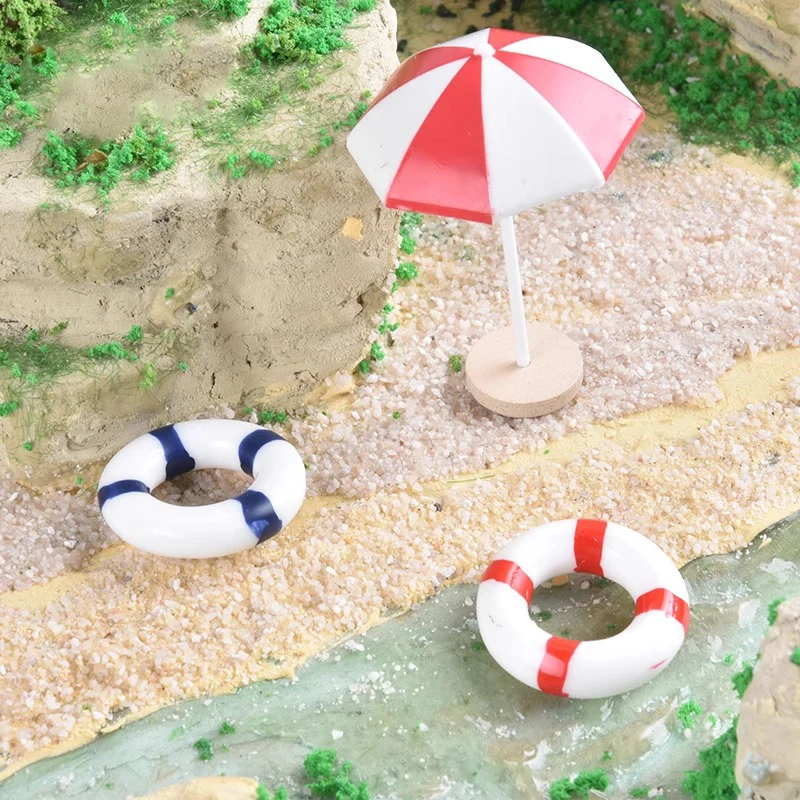 5 stks Miniatuur Parasols Modellen DIY Strand Tuin Zand Tafel Landschap Micro Landschap Decoratie Architectonische Accessoires
