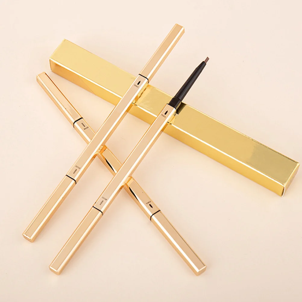 5 pièces petits crayons à sourcils barre d'or matériau de qualité supérieure outil de maquillage de forme naturelle longue durée crayons à sourcils stylos à sourcils