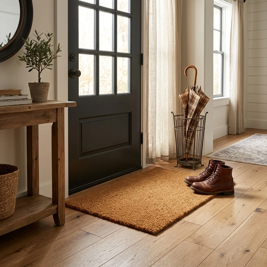 Brown Durable Door Mat Non Slip Entryway Rug Floor Carpet for Front Door Patio Porch Garage Office Home Indoor Outdoor Use