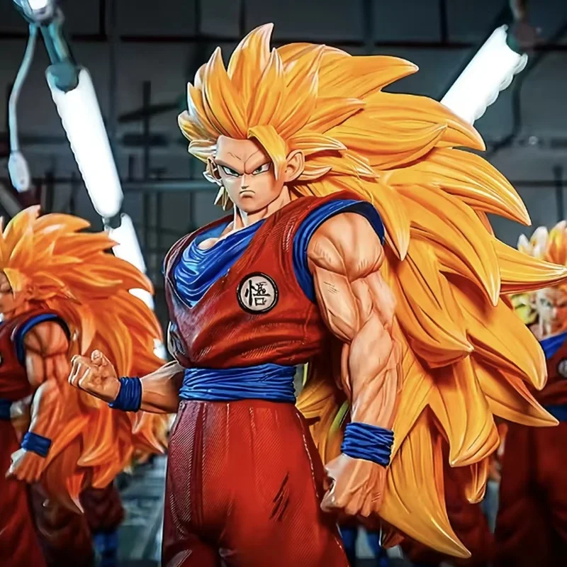Figura de acción de Dragon Ball Super Saiyan Wukong, adorno de caja de escritorio hecho a mano, modelo cuadrático, juguete coleccionable para fanáticos