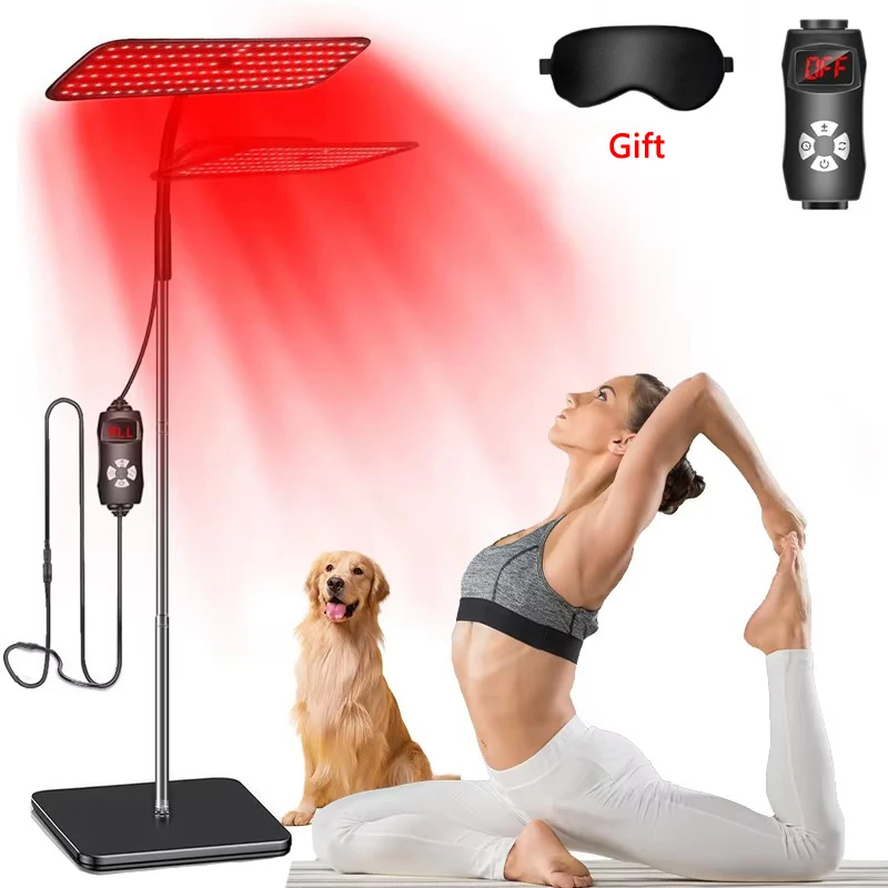 Panneau de luminothérapie LED rouge 660nm 850nm avec support, lampe de thérapie infrarouge proche pour la relaxation musculaire et les soins de la peau
