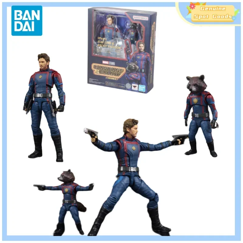 

Genuine Bandai Marvel Guardians of The Galaxy Vol.3 SHF Rocket Raccoon Star-Lord Anime Action Figures Model Toy Gift for Kids