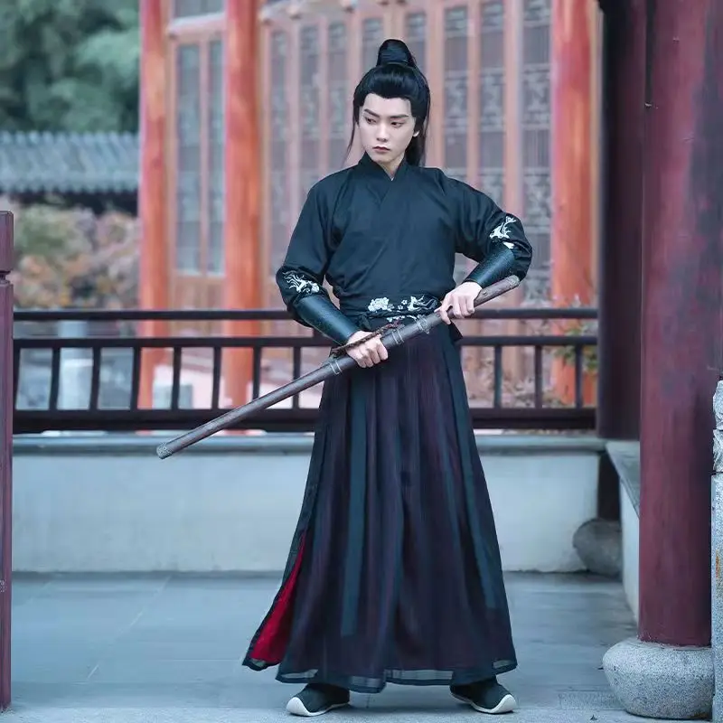 Trung Quốc Cổ Đại Trang Phục Hanfu Đầm Truyền Thống Cổ Điển Quần Áo Nhà Đường Trưởng Thành Kiếm Sĩ Áo Dây Nam Trang Phục Hóa Trang Halloween