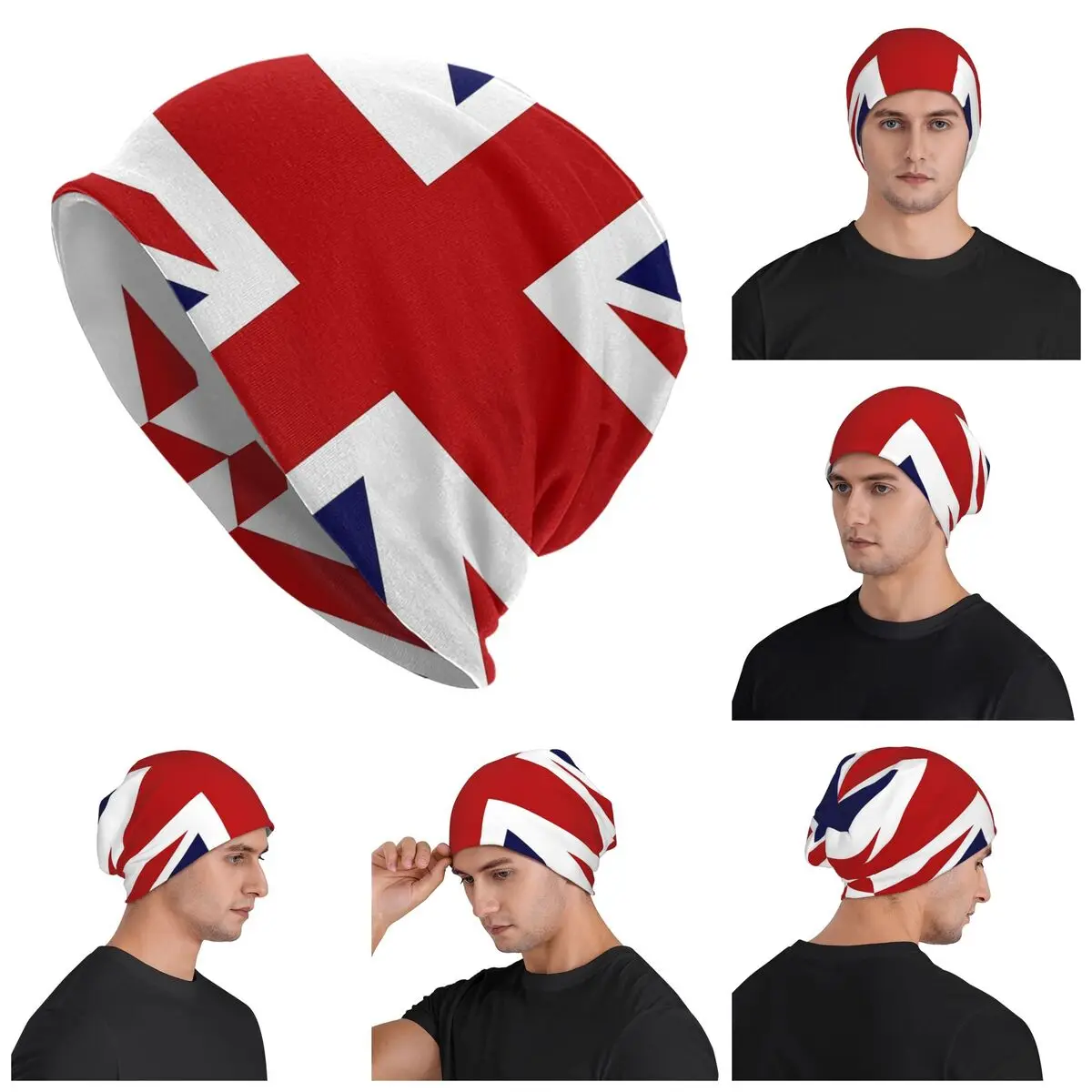 Union Jack Flag Of The UK Skullies Beanies Hats Warm Autumn Winter Outdoor Cap Knitted Bonnet Caps for Unisex Adult
