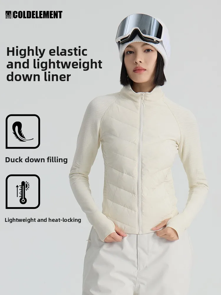 

Новый зимний пуховик 2025 года, теплая спортивная куртка, белый гусиный пух для йоги, внутренняя подкладка для катания на лыжах
