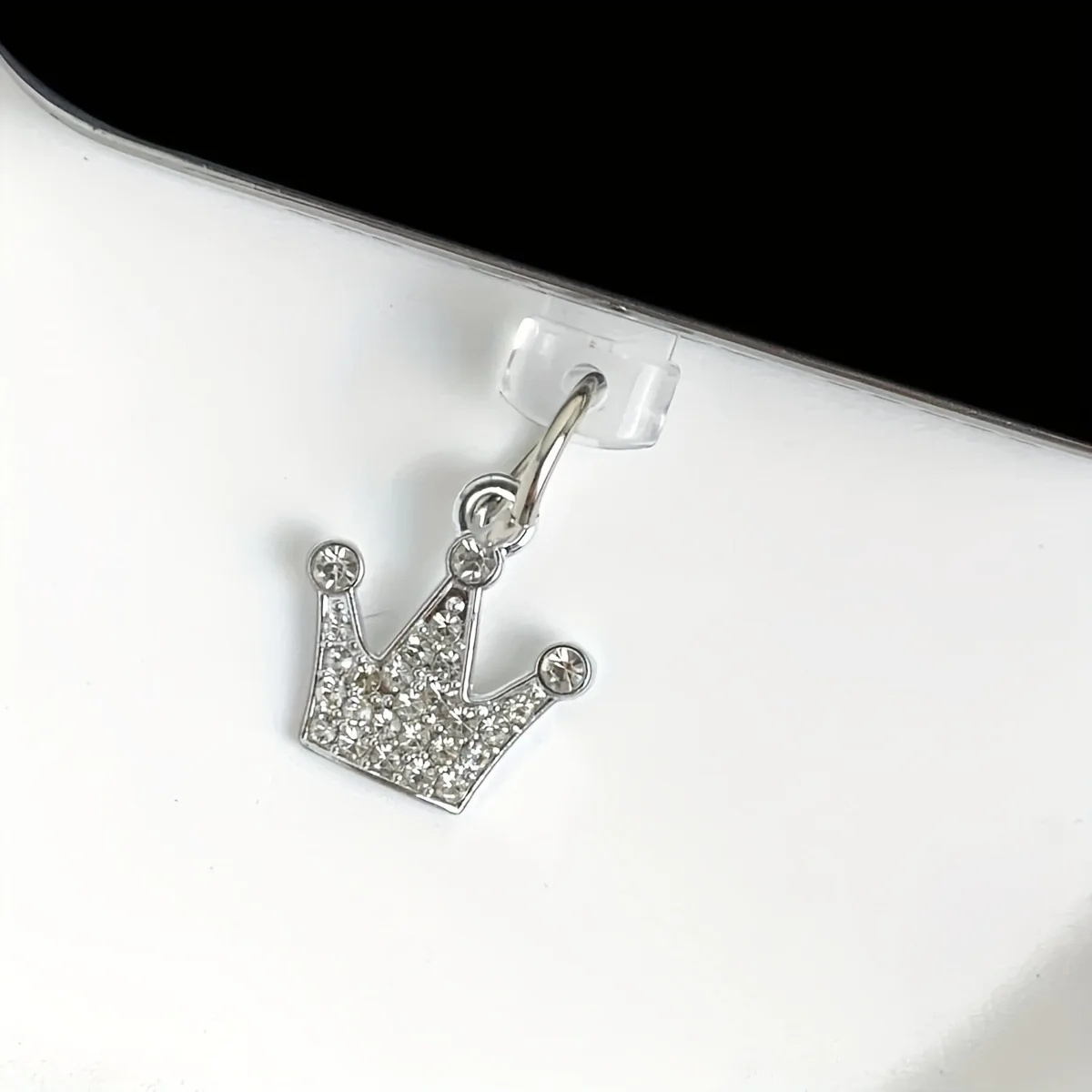 

Пылезащитная заглушка для телефона, милая корона, бриллиантовый аксессуар для телефона, подвеска, украшение для IPhone Type-C, интерфейс зарядки