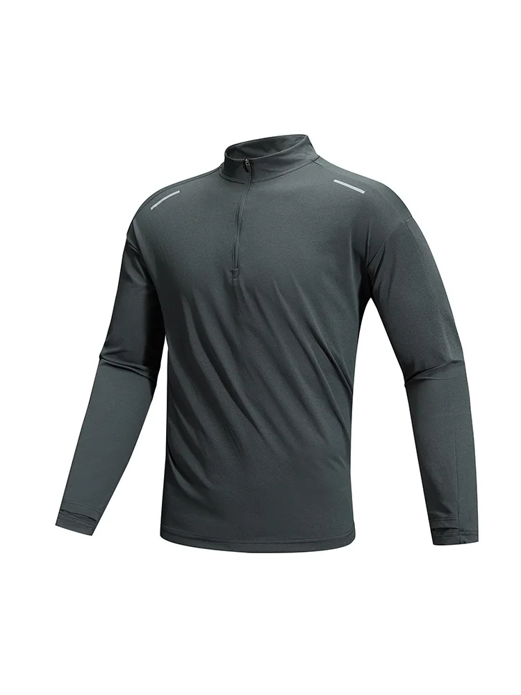 Outdoor Light and Thin Sunscreen Quick-drying Fitness Sports Long-sleeved Semi-turtleneck Top